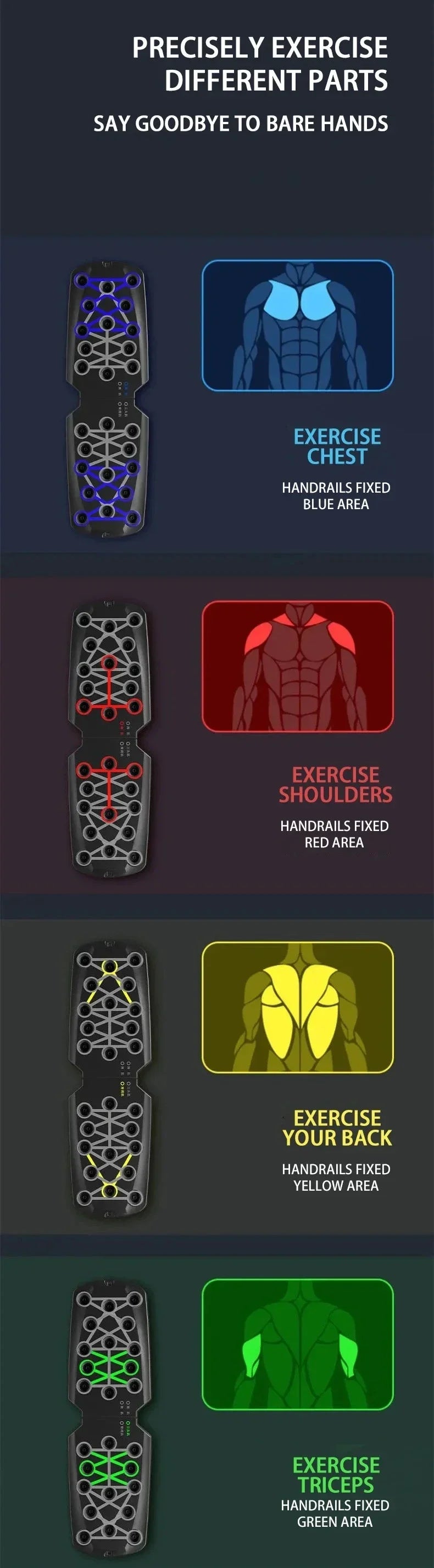 Portable Multifunctional Push-up Board - Fitness and Muscle Training Device Home Workout Set Foldable Push Up Bar Resistance - Fields Of Fitness