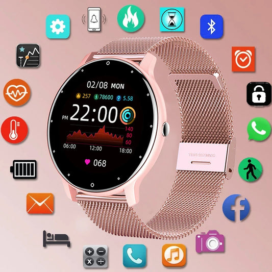 LIGE 2025 Smart watch Ladies Full touch Screen Sports Fitness watch IP67 waterproof Bluetooth For Android iOS Smart watch Female - Fields Of Fitness