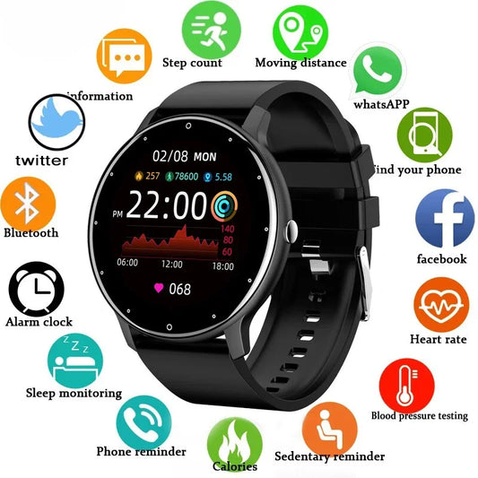 LIGE Smart Watch Women Men Full Touch Screen Bluetooth 5.2 Call Waterproof Watches Sports Fitness Tracker Factory IP67 ZL02 New - Fields Of Fitness
