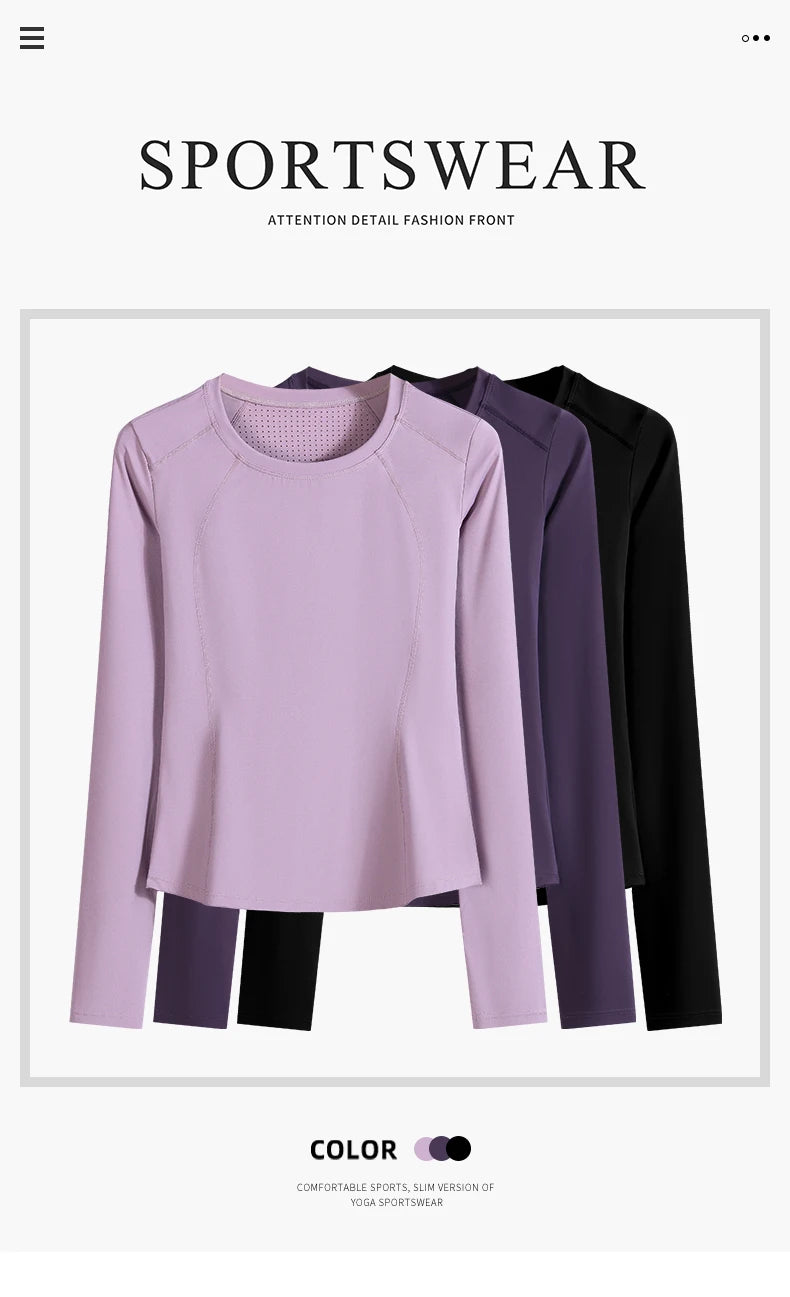 DRUR Yoga Tops Long Sleeve Round Neck Quick Dry Sports Jacket Women Gym Clothes Jogger Running Tops With Pockets Workout Shirts - Fields Of Fitness