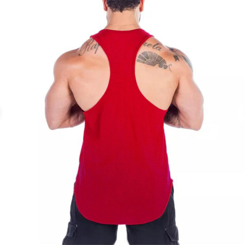 Quick Dry Summer Fitness Tank Top Men Bodybuilding Gym Clothing Fitness Sleeveless Shirt Slim Fit Vests Mesh Singlet Muscle Tops - Fields Of Fitness