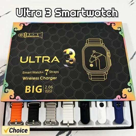 2024 7 Watch Straps New Watch10 Ultra 3 Smartwatch 2.2HD Amoled Circular Screen ECG Monitoring Reloj Inteligente Wristwatch - Fields Of Fitness