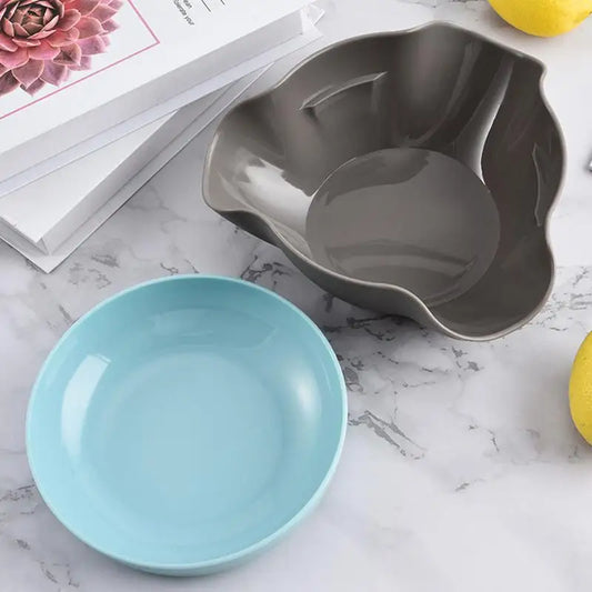 Double Layer Snack Bowls Dish Nut Serving Storage Bowl Pistachios Bowl with Shell Storage Round Snacks Dish for Cherries Popcorn - Fields Of Fitness