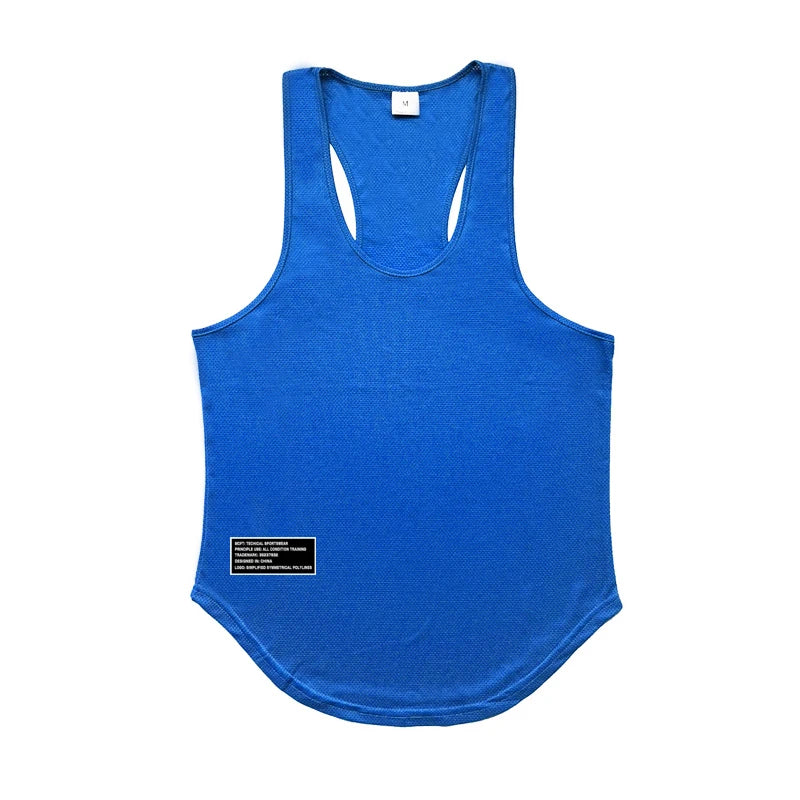 Quick Dry Summer Fitness Tank Top Men Bodybuilding Gym Clothing Fitness Sleeveless Shirt Slim Fit Vests Mesh Singlet Muscle Tops - Fields Of Fitness