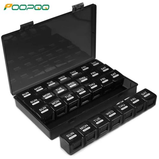 Pill Organizer Monthly, Moisture-Proof 4 Weeks Pill Box, Medicine Organizer One Month, Pill Container for Vitamin, Supplements - Fields Of Fitness