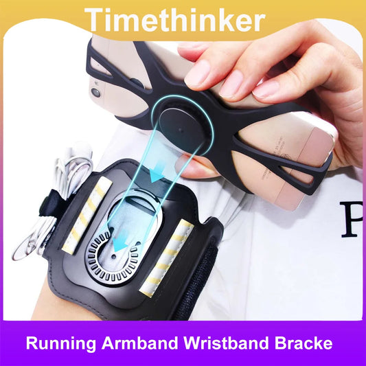 Running Armband Wristband Bracke 360 ° Rotatable Phone Holder Suitable For 4-7-inch Smartphones Card Pocket For Running Bicycles - Fields Of Fitness