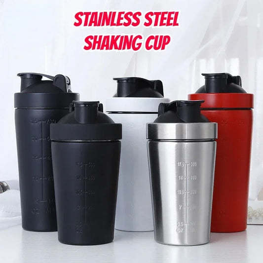 Shaker Protein Metal Shaker Fitness 500/750ml Stainless Steel Water Bottle Cup Mixer Water Bottles Gym Shaker Sport Reservoir - Fields Of Fitness