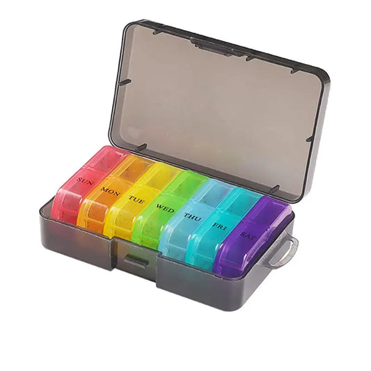 Pill Medication Organizer Portable 7 Day Medication Plan Pill Organizer 2 Times A Day Holds Medication Vitamins and Fish Oil - Fields Of Fitness