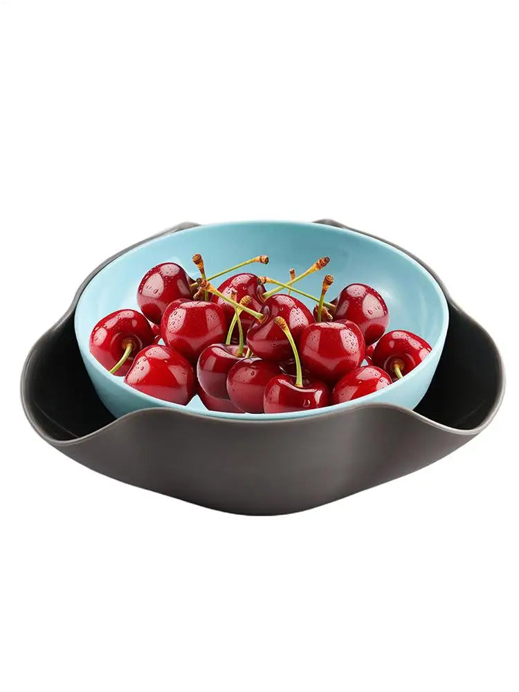 Snack Bowls Double Layer Dish Nut Serving Storage Bowl Double Layer Pistachios Bowl with Nut Shell for Cherries Popcorn - Fields Of Fitness