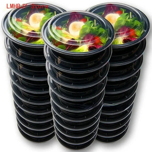 Meal Prep Containers Plastic Food Containers with Lids Outdoor Portable Bento Lunch Box, 1Compartment Round/square Lunch Box - Fields Of Fitness