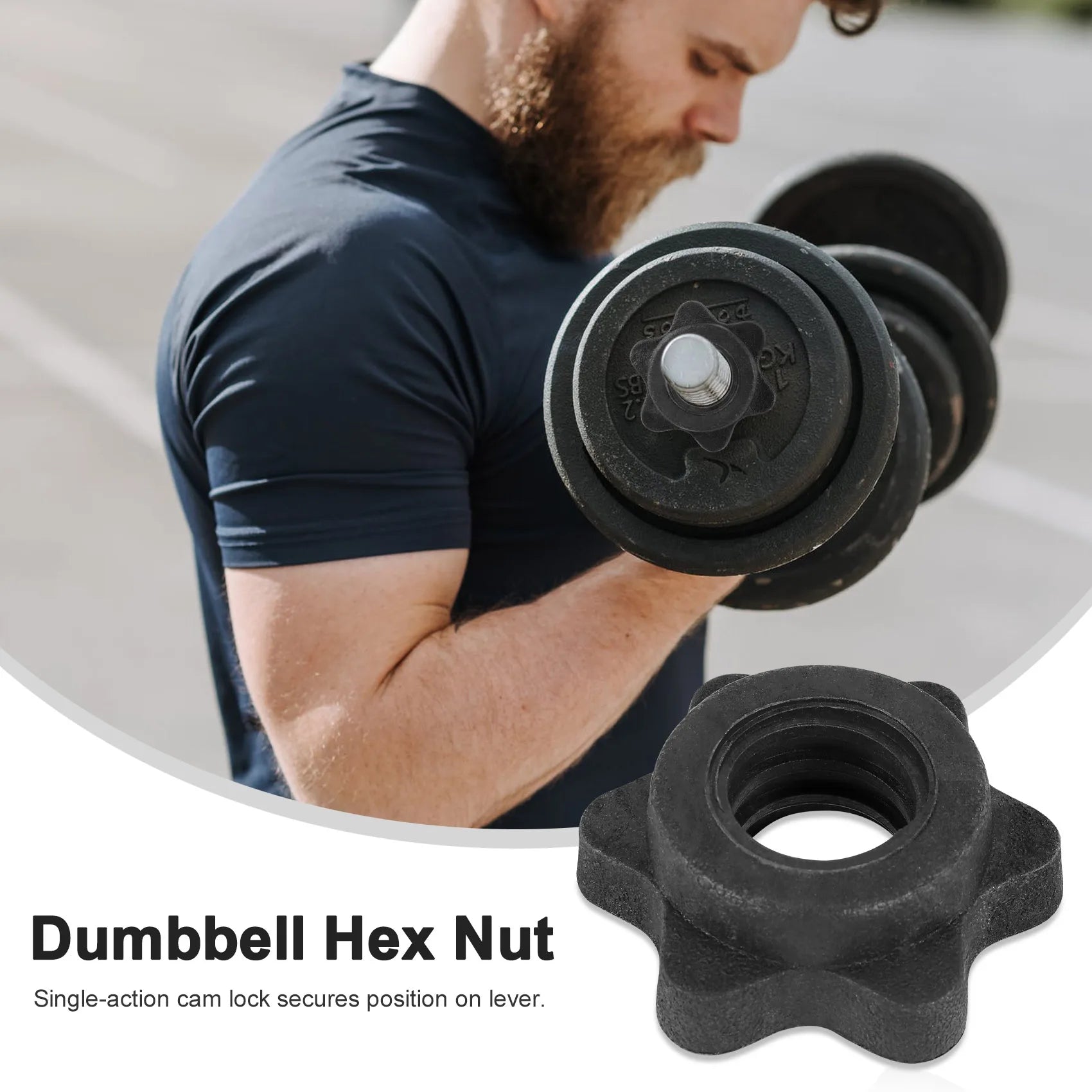 1 Pairs Dumbbell Hex Nut,Dumbbell Rod Nut,Spinlock Collars for Barbells Bars Training Sports - Fields Of Fitness