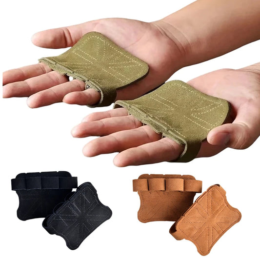 Leather Weight Lifting Training Gloves Palm Protection Women Men Fitness Sports Gymnastics Grips Pull Ups Weightlifting Workout - Fields Of Fitness