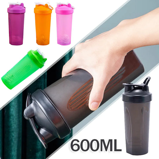 600ml Protein Powder Shaker Bottle Portable Shake Cup for Gym Ffitness Sport Shaker Mixing Cup W/ Scale Leak Proof Water Bottle - Fields Of Fitness