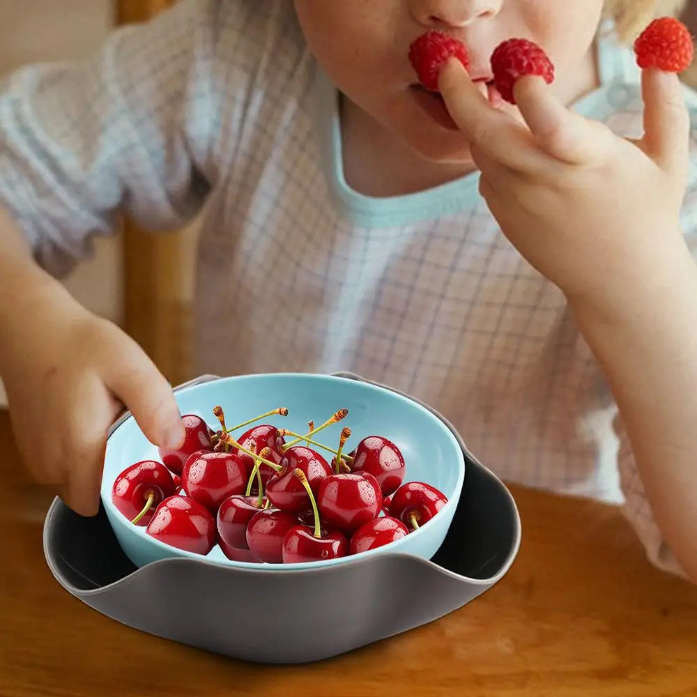 Snack Bowls Double Layer Dish Nut Serving Storage Bowl Double Layer Pistachios Bowl with Nut Shell for Cherries Popcorn - Fields Of Fitness