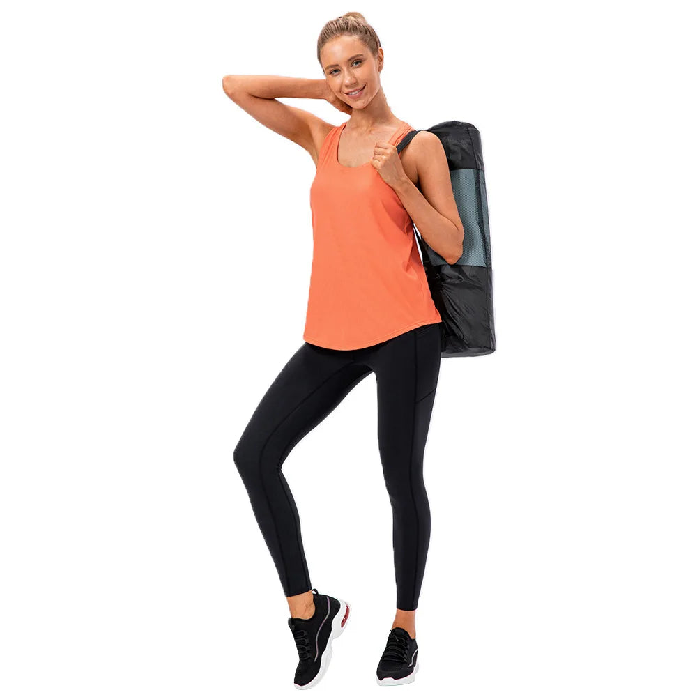Women Sport tank Tops Loose Yoga Tops Quick Dry Workout Sport Tops For Women Fitness Sport Yoga Shirt - Fields Of Fitness