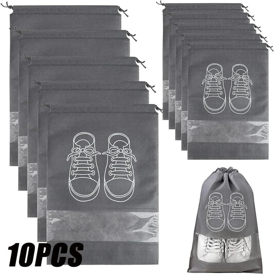 5/10PCS Shoes Storage Organizer Bags Non-Woven Shoe Dust Bags Portable Travel Shoe Bag Shoes Storage Packing Pouch Organizers - Fields Of Fitness