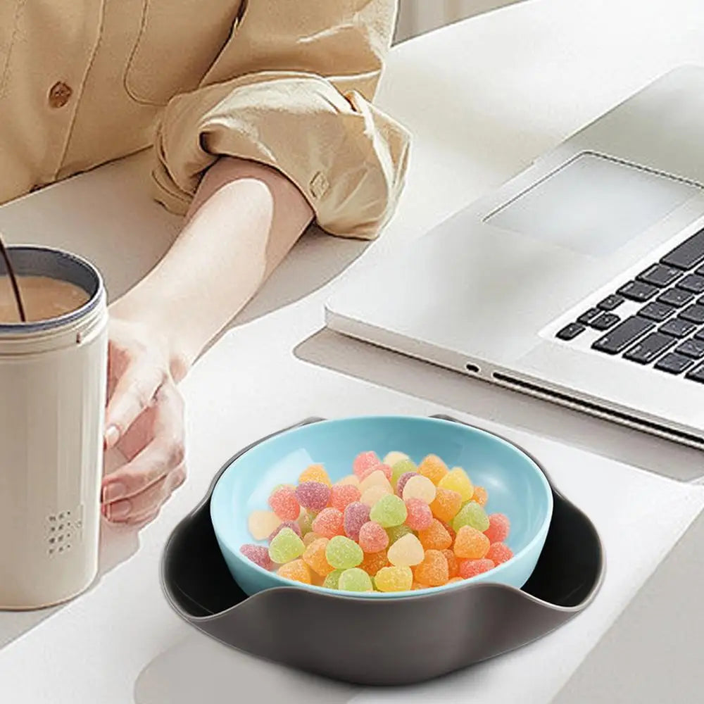 Snack Bowls Double Layer Dish Nut Serving Storage Bowl Double Layer Pistachios Bowl with Nut Shell for Cherries Popcorn - Fields Of Fitness
