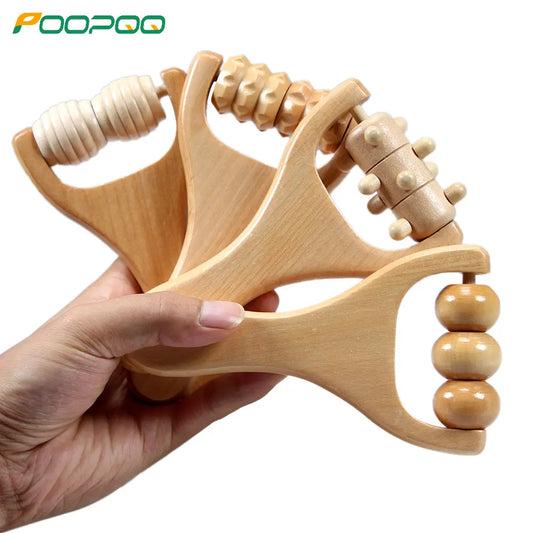 1 PCS Wooden Massage Roller, Instantly Self Massage Waist, Thigh, Legs, Hands, Full Body Roller Tool Massager DIY Maderotherapy - Fields Of Fitness