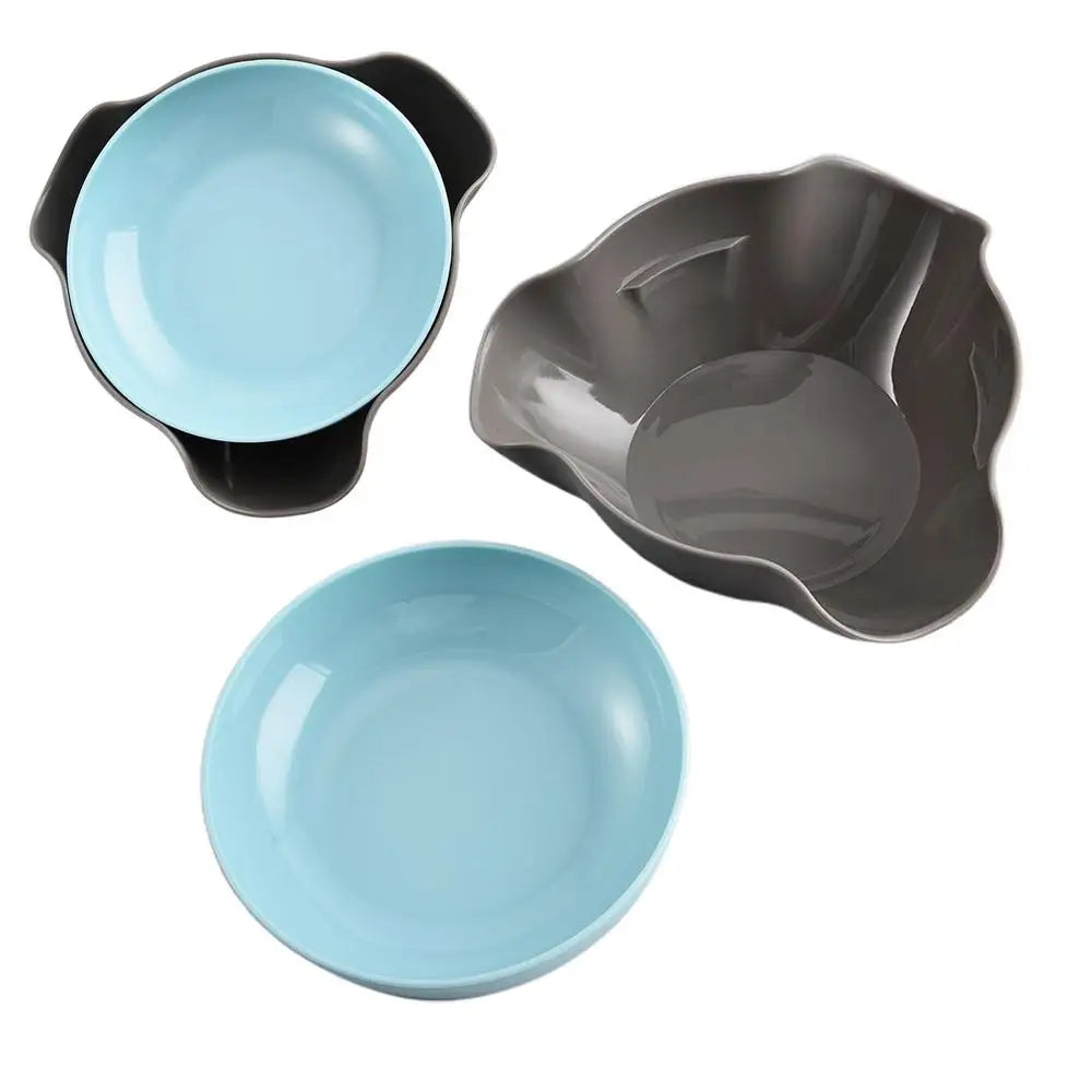Snack Bowls Double Layer Dish Nut Serving Storage Bowl Double Layer Pistachios Bowl with Nut Shell for Cherries Popcorn - Fields Of Fitness