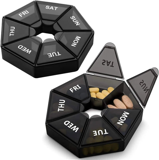 Weekly Pill Organizer Large 7 Day Pill Box Organizer Daily Medicine Case for Vitamin Fish Oil Pills Supplements - Fields Of Fitness
