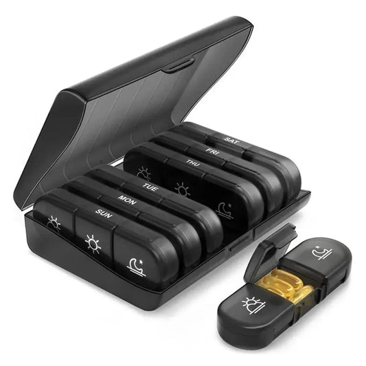 1 Set Pill Box 7 Days Organizer 21 Grids 3 Times One Day Portable Travel With Large Compartments For Vitamins Medicine Fish Oils - Fields Of Fitness