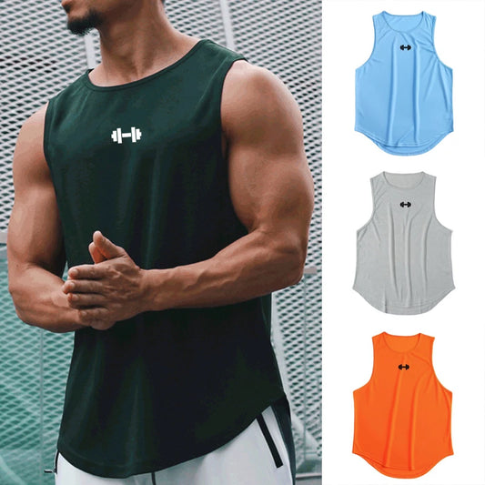 Summer Men's Gym Tank Top Fitness Training Clothing Quick-drying Loose Bodybuilding Sleeveless Shirt Men Fashion Basketball Vest - Fields Of Fitness