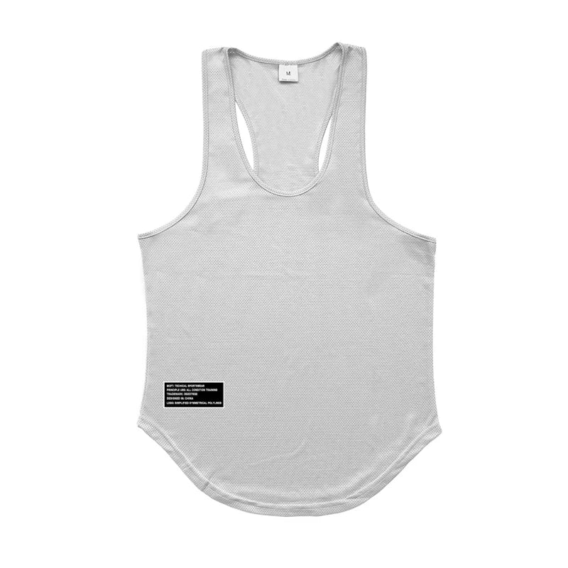 Quick Dry Summer Fitness Tank Top Men Bodybuilding Gym Clothing Fitness Sleeveless Shirt Slim Fit Vests Mesh Singlet Muscle Tops - Fields Of Fitness