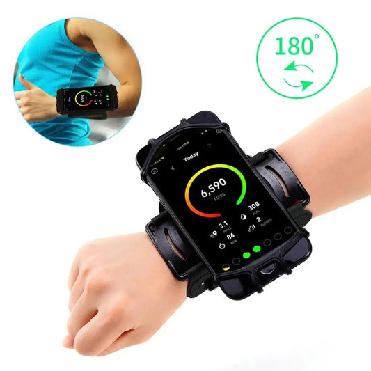 New Wristband Phone Holder 360°Rotatable Universal Sports Wristband for Smartphone Running Armband for Hiking Biking Walking - Fields Of Fitness