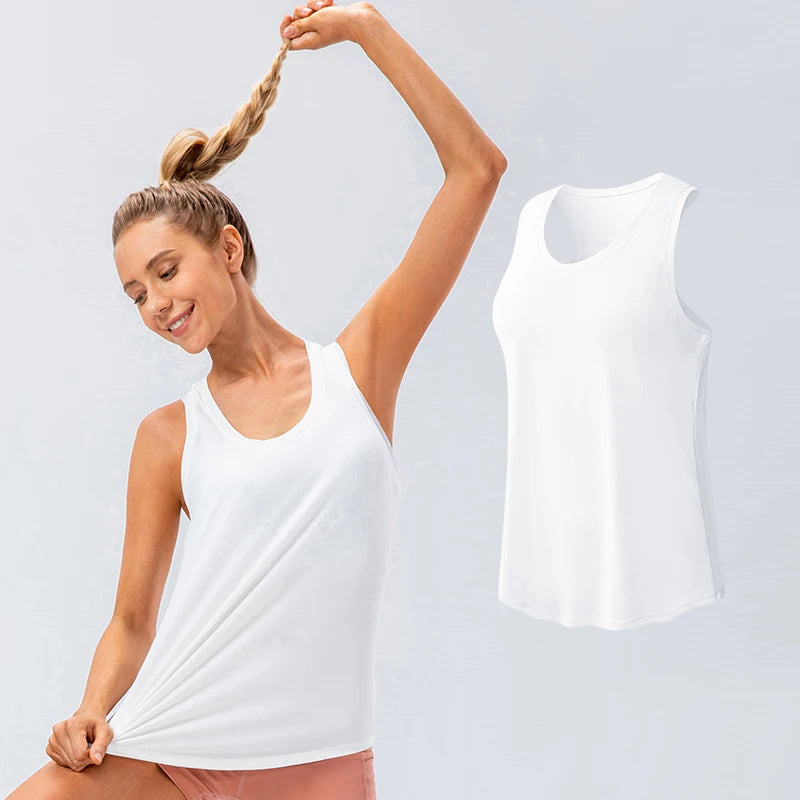 Women Sport tank Tops Loose Yoga Tops Quick Dry Workout Sport Tops For Women Fitness Sport Yoga Shirt - Fields Of Fitness