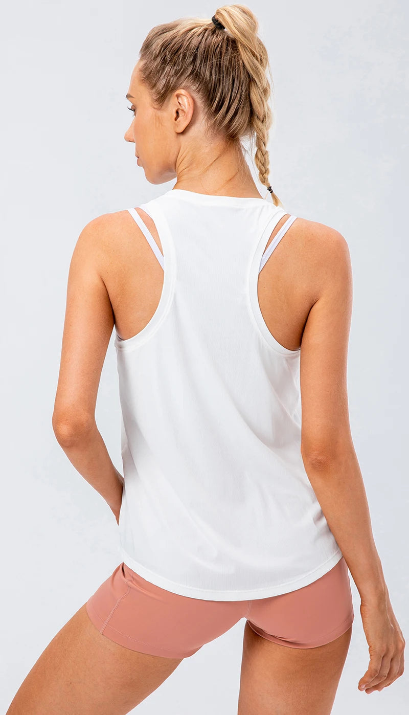 Women Sport tank Tops Loose Yoga Tops Quick Dry Workout Sport Tops For Women Fitness Sport Yoga Shirt - Fields Of Fitness