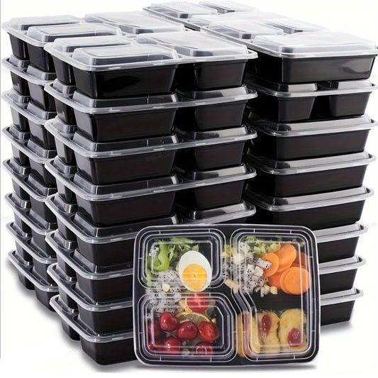 10PCS/Set Meal Preparation Container 3 Compartment Lunch Box 1 Compartment with Airtight Lid Microwave Heatable Food Container F - Fields Of Fitness