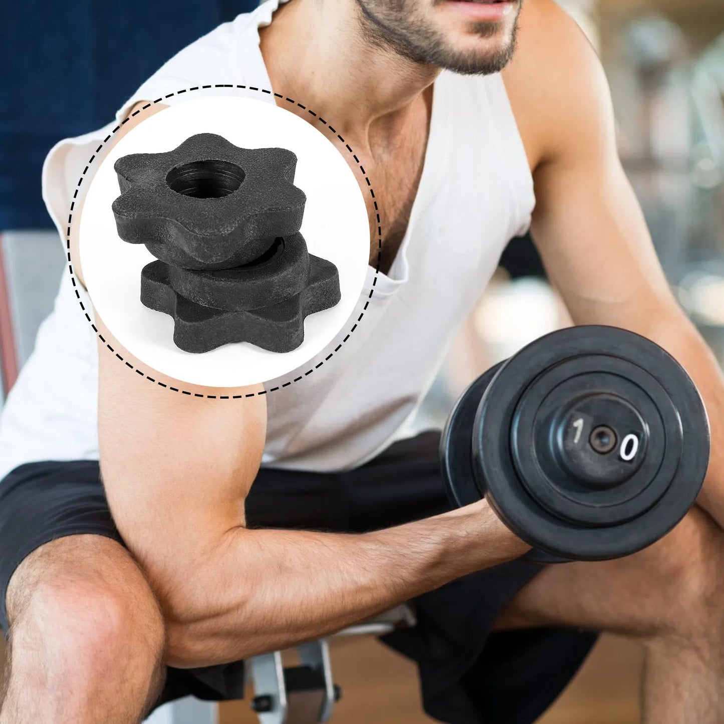 1 Pairs Dumbbell Hex Nut,Dumbbell Rod Nut,Spinlock Collars for Barbells Bars Training Sports - Fields Of Fitness