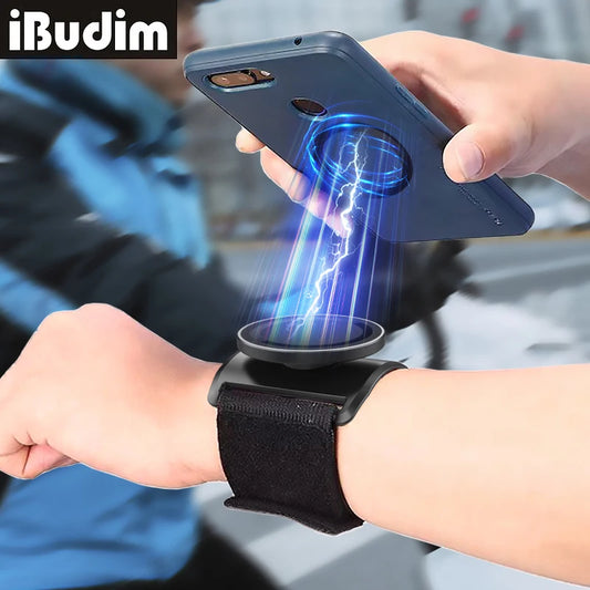 Armband Wristband Mobile Phone Holder Magnetic Wrist Strap Phone Mount Stand for iPhone 16 MagSafe Xiaomi for Cycling Hiking Gym - Fields Of Fitness