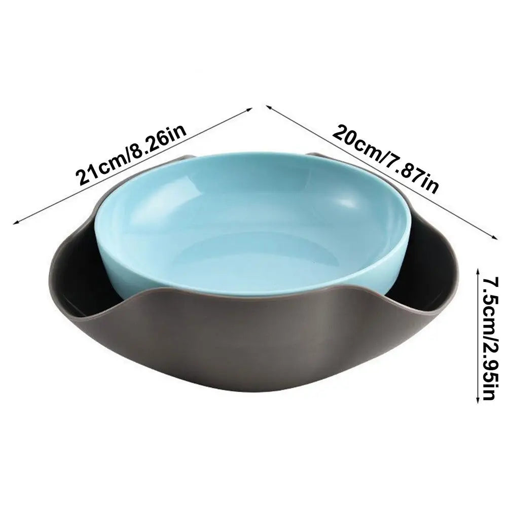 Snack Bowls Double Layer Dish Nut Serving Storage Bowl Double Layer Pistachios Bowl with Nut Shell for Cherries Popcorn - Fields Of Fitness