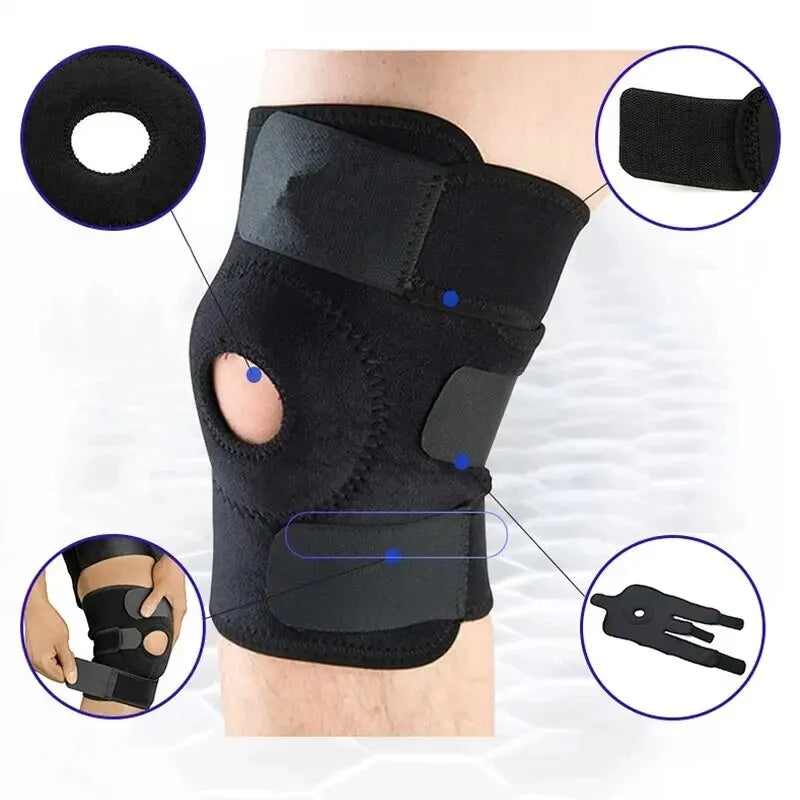 Knee Brace with Side Stabilizers Breathable Adjustable Knee Support Suitable for Sport Training and Knee Pain - Fields Of Fitness