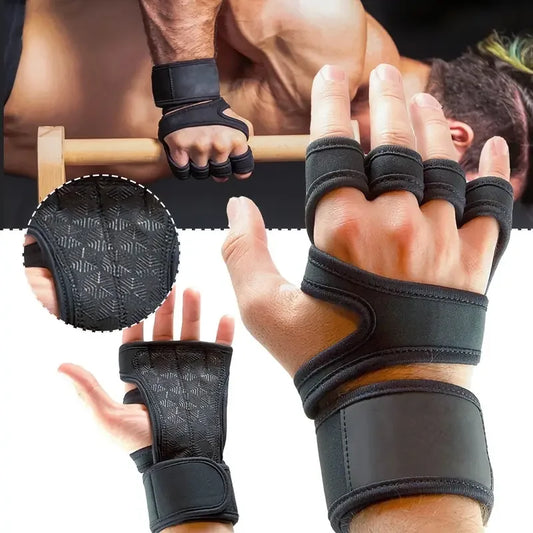 1Pair Training Sport Gloves for Men Women Workout Fitness Body Building Weightlifting Gym Hand Wrist Palm Protector Dumbbells Ha - Fields Of Fitness