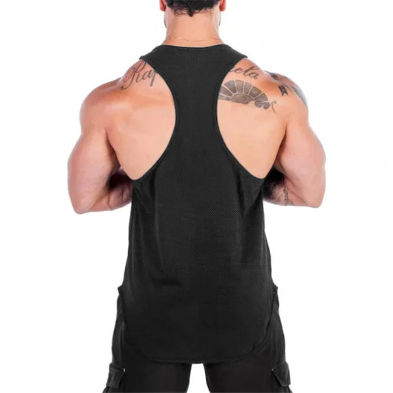 Quick Dry Summer Fitness Tank Top Men Bodybuilding Gym Clothing Fitness Sleeveless Shirt Slim Fit Vests Mesh Singlet Muscle Tops - Fields Of Fitness
