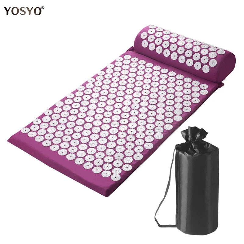 Yoga Massage Pads with Large Touchpoints for Better Neck Back and Foot Massage Household Massage Pillows in Purple Color - Fields Of Fitness