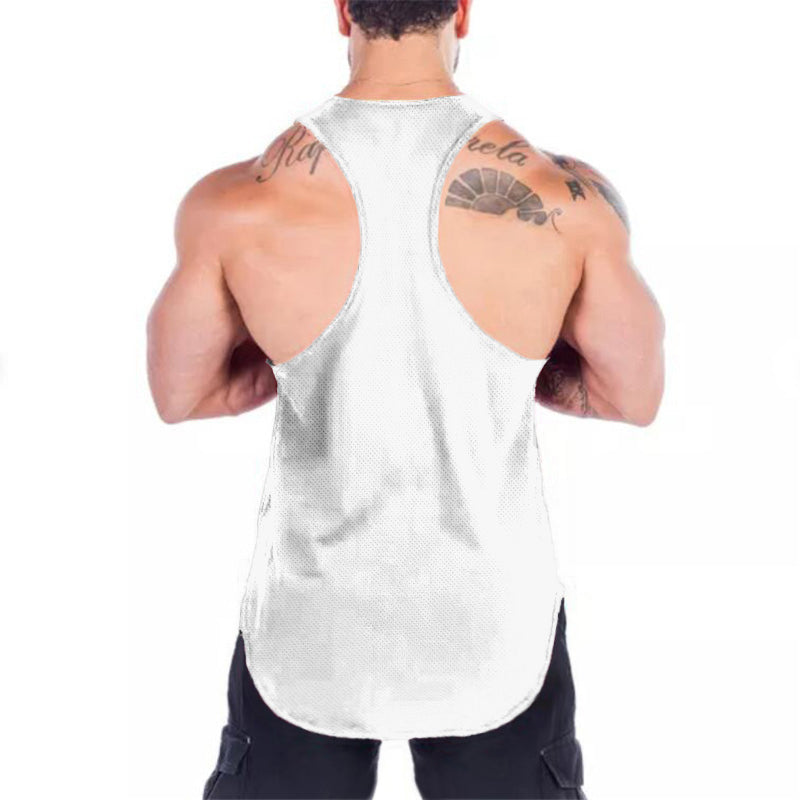 Quick Dry Summer Fitness Tank Top Men Bodybuilding Gym Clothing Fitness Sleeveless Shirt Slim Fit Vests Mesh Singlet Muscle Tops - Fields Of Fitness