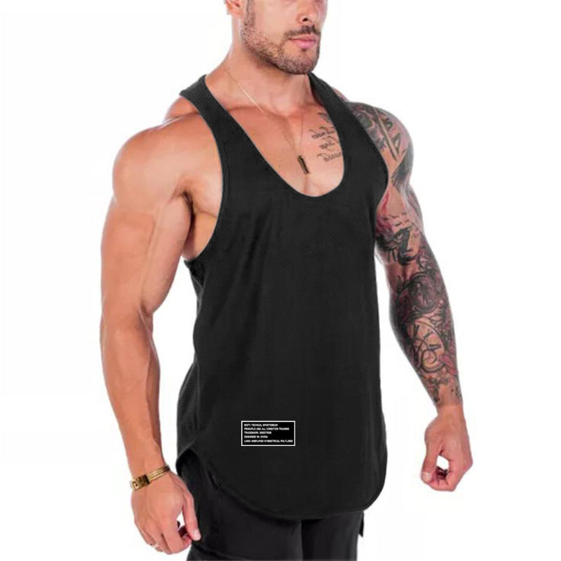 Quick Dry Summer Fitness Tank Top Men Bodybuilding Gym Clothing Fitness Sleeveless Shirt Slim Fit Vests Mesh Singlet Muscle Tops - Fields Of Fitness