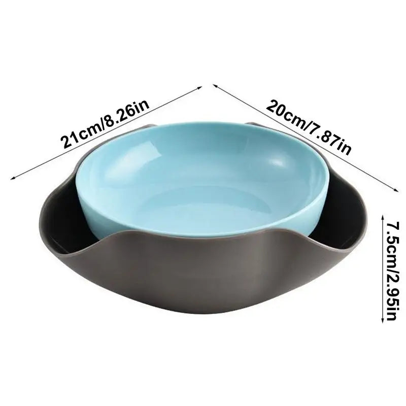 Snack Bowls Double Layer Dish Nut Serving Storage Bowl Double Layer Pistachios Bowl with Nut Shell for Cherries Popcorn - Fields Of Fitness