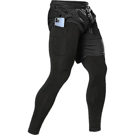 Men's Sport Pants 2 in1 Training Athletic Tracksuits Sportswear Workout Male Jogging Trousers Gym Fitness Running Pants Men - Fields Of Fitness