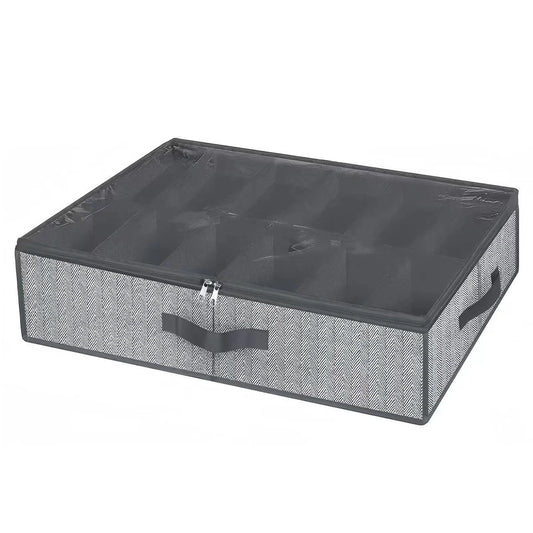 1 Piece Under Bed Shoe Storage Organizer, can accommodate 12 to 16 pairs of shoes, with transparent window, breathable, foldable - Fields Of Fitness