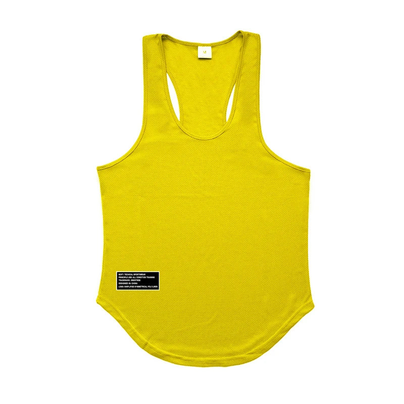 Quick Dry Summer Fitness Tank Top Men Bodybuilding Gym Clothing Fitness Sleeveless Shirt Slim Fit Vests Mesh Singlet Muscle Tops - Fields Of Fitness