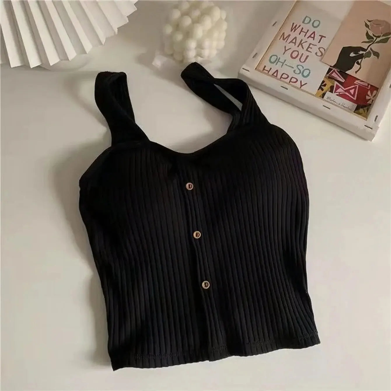 Women's Y2K Cropped Tops with Bra Pads Summer Corset Korean Suspenders Vest Sexy Camisole Slim New - Fields Of Fitness
