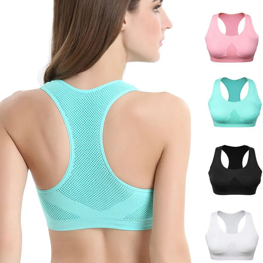 Women Breathable Sports Bra Absorb Sweat Shockproof Padded Gym Running Fitness Double Layer Seamless Yoga Sports Bra Underwear - Fields Of Fitness