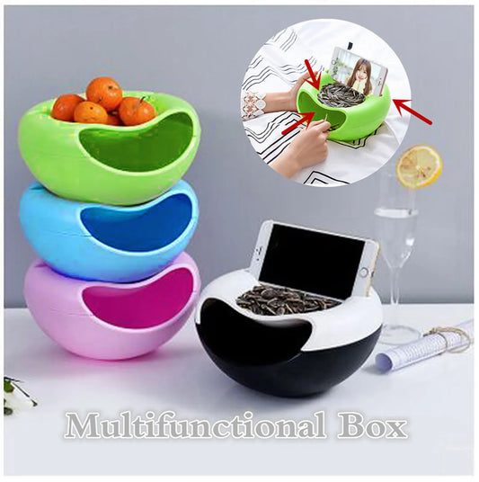 Snacks Bowl Creative Bowl Double Layer Dry Fruit Containers Snack Storage Box Sunflower Seed Nut Bowl With Shell Storage - Fields Of Fitness