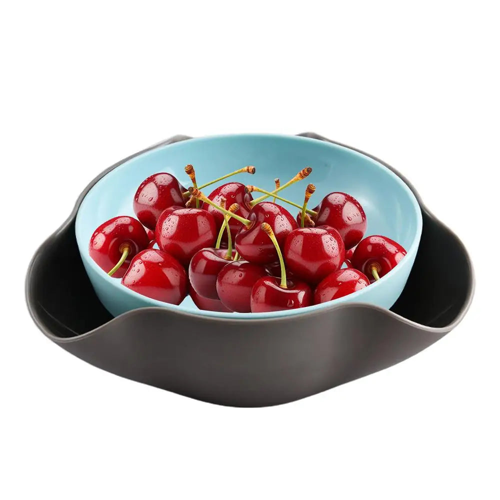 Snack Bowls Double Layer Dish Nut Serving Storage Bowl Double Layer Pistachios Bowl with Nut Shell for Cherries Popcorn - Fields Of Fitness